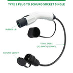 Type2 to Schuko Socket Adapter 16A 3.5kw Mennekes EC62196-2 male plugto EU Socket for Electric Scooters EBikes